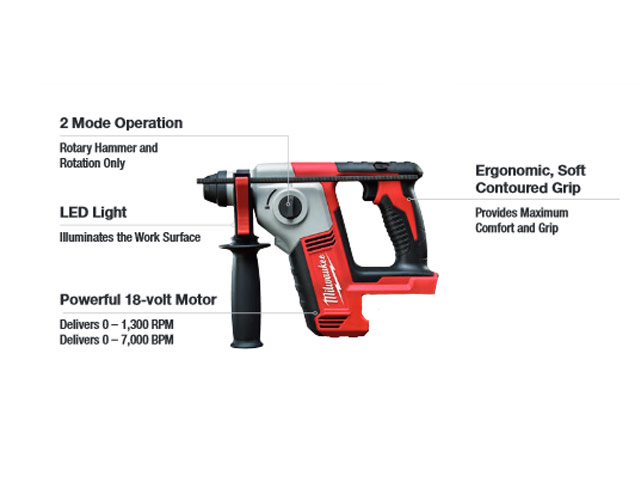 Milwaukee M18BH 0 18v M18 Compact SDS Hammer Drill Bare Unit