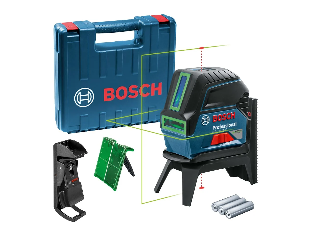 Bosch Bosch GCL215G 1.5v AA Professional Green Beam Combi Laser