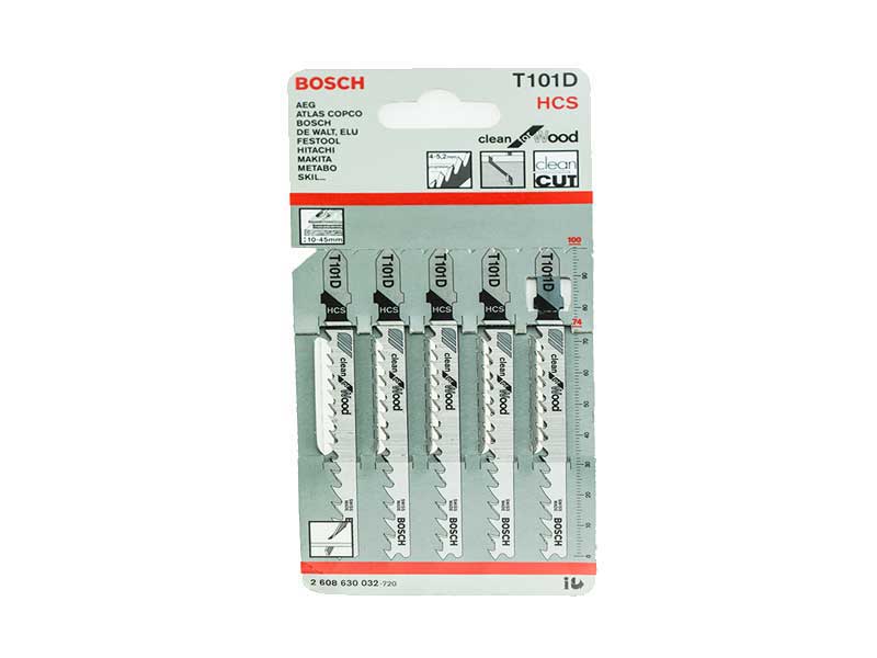 Bosch Bosch T101D Clean for Wood T Shank JigSaw Blades x 5 ffx