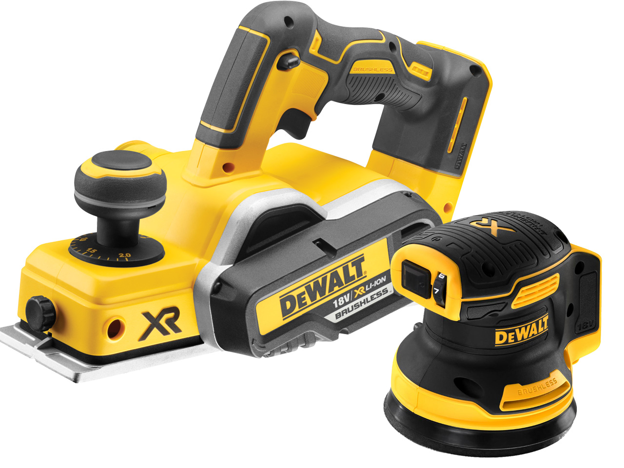 DeWalt DCP580N DCW210N 18V Planer 125mm Orbital Sander Bare Unit Combo