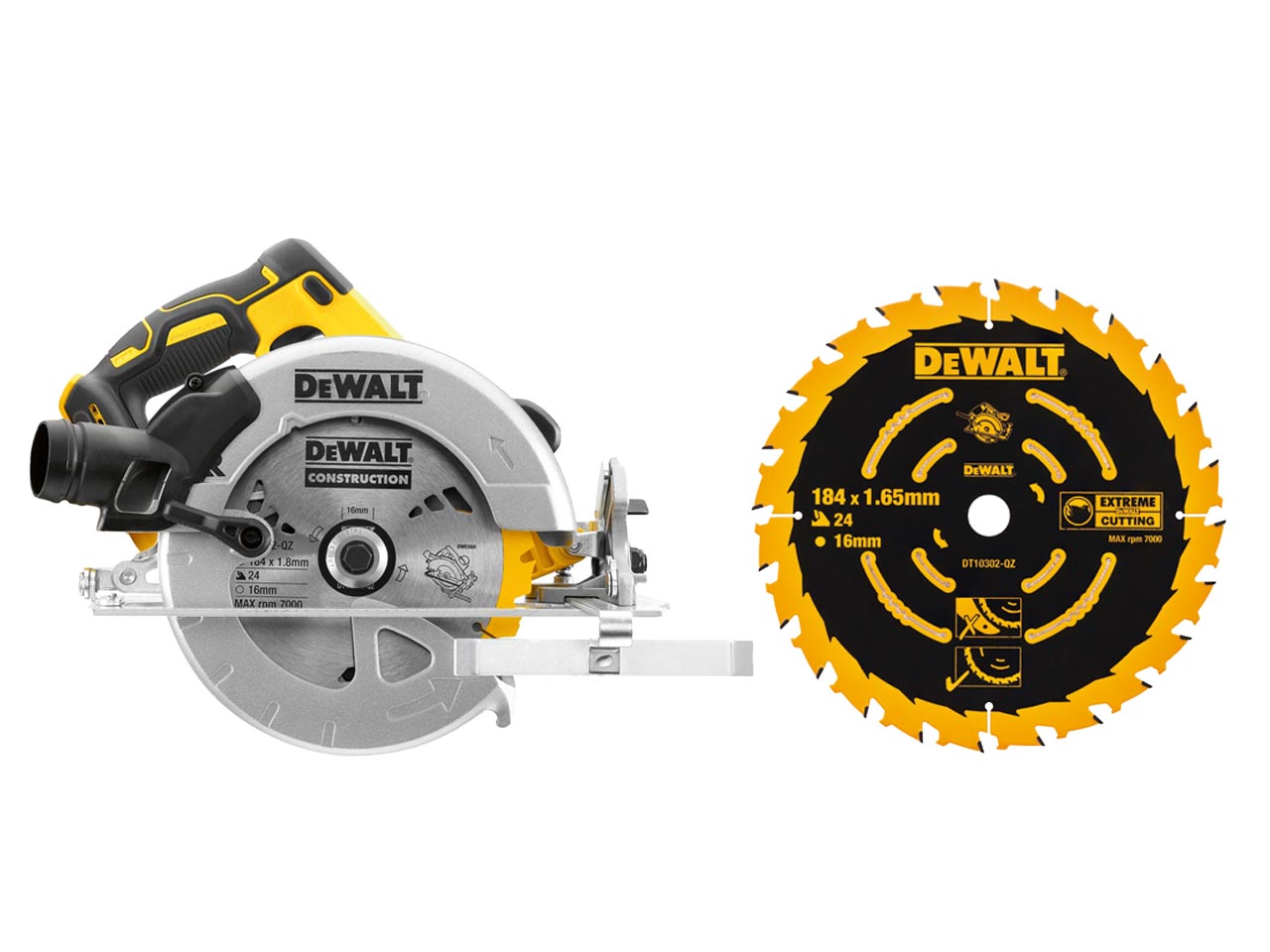 DeWalt DCS570N 18V 184mm Circular Saw Bare Unit Plus 24T Blade