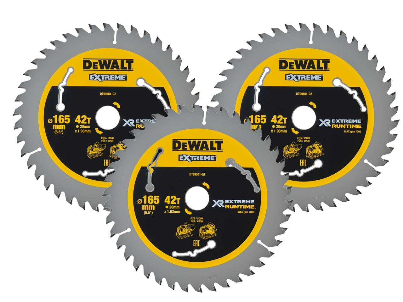 DEWALT DeWalt DT99561QZx3 165mm x 20mm x 42T Wood FlexVolt Xtreme