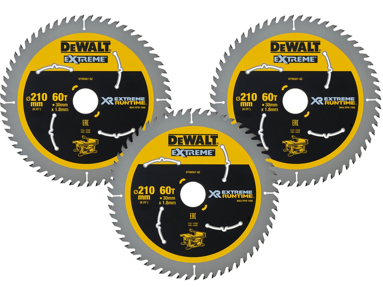 DEWALT DeWalt DT99567QZx3 210mm x 30mm x 60T Wood FlexVolt Xtreme