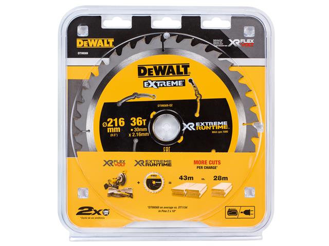 DEWALT DeWalt DT99569QZ 216mm x 30mm x 36T Wood FlexVolt Xtreme