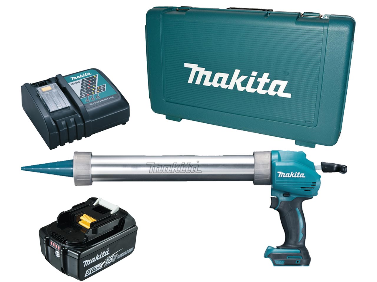 Makita DCG180RTB 18V 5Ah Li Ion Caulking Gun Kit