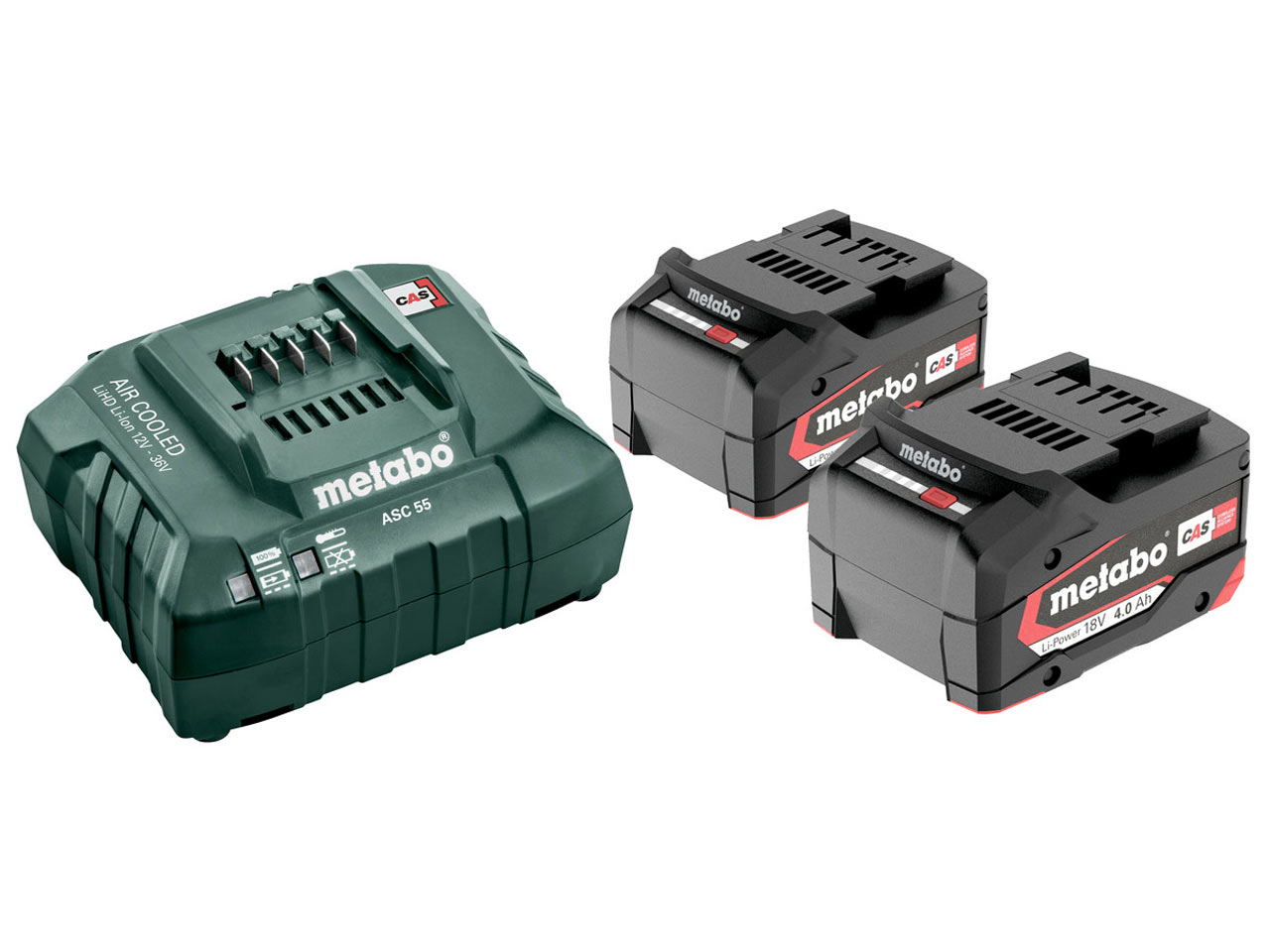 Metabo Metabo 685050000 Starter Kit 2 x 18v 4ah Batteries ASC55 Charger