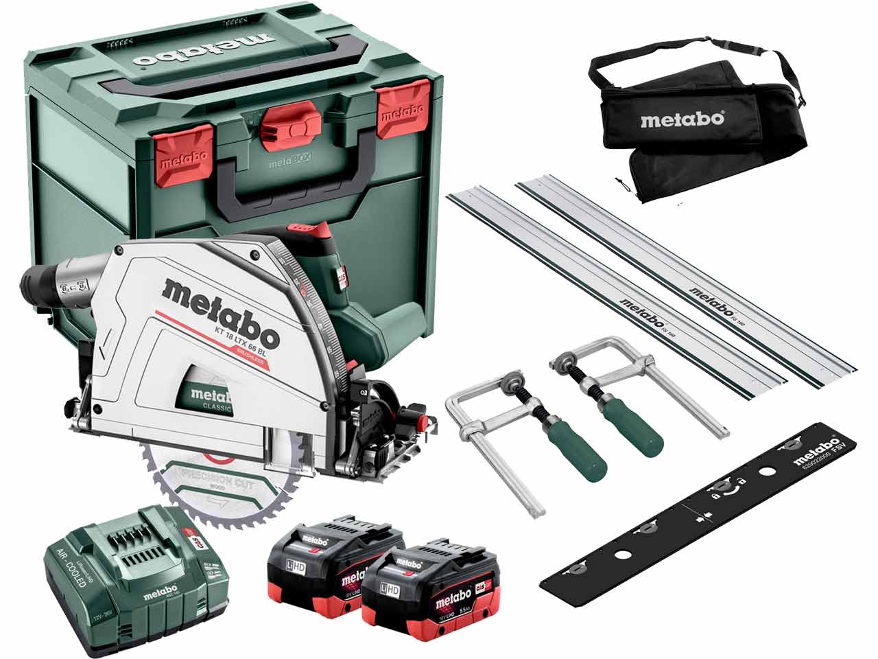 Metabo KT18LTXwithFSKIT 18v 2x5.5Ah Brushless Plunge Saw FS Kit