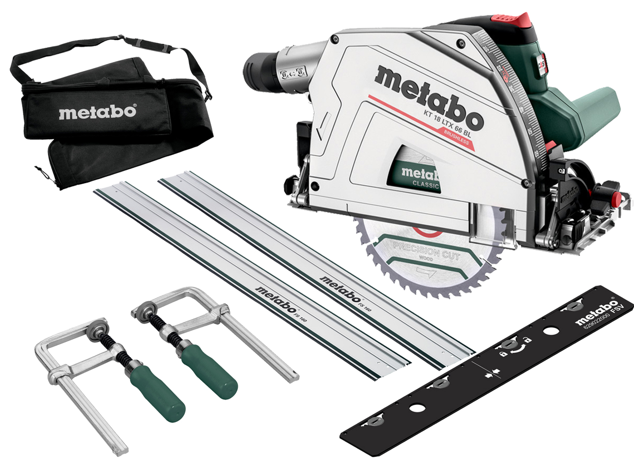 Metabo KT18LTXwithFSKIT 18v 2x5.5Ah Brushless Plunge Saw FS Kit