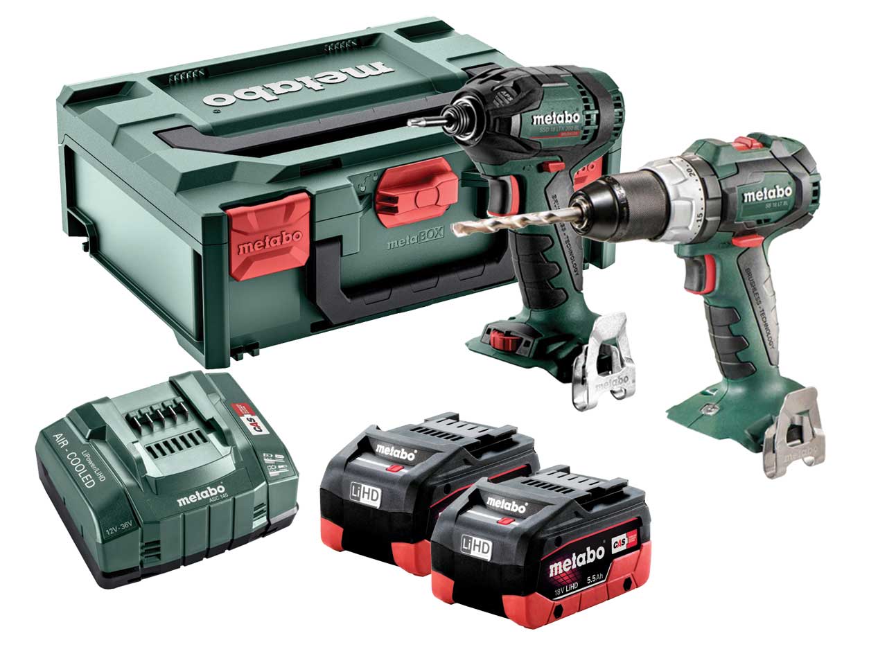 Metabo UKSSDSBLI52 18V 2x5.5AH Brushless Combi Drill Impact Driver