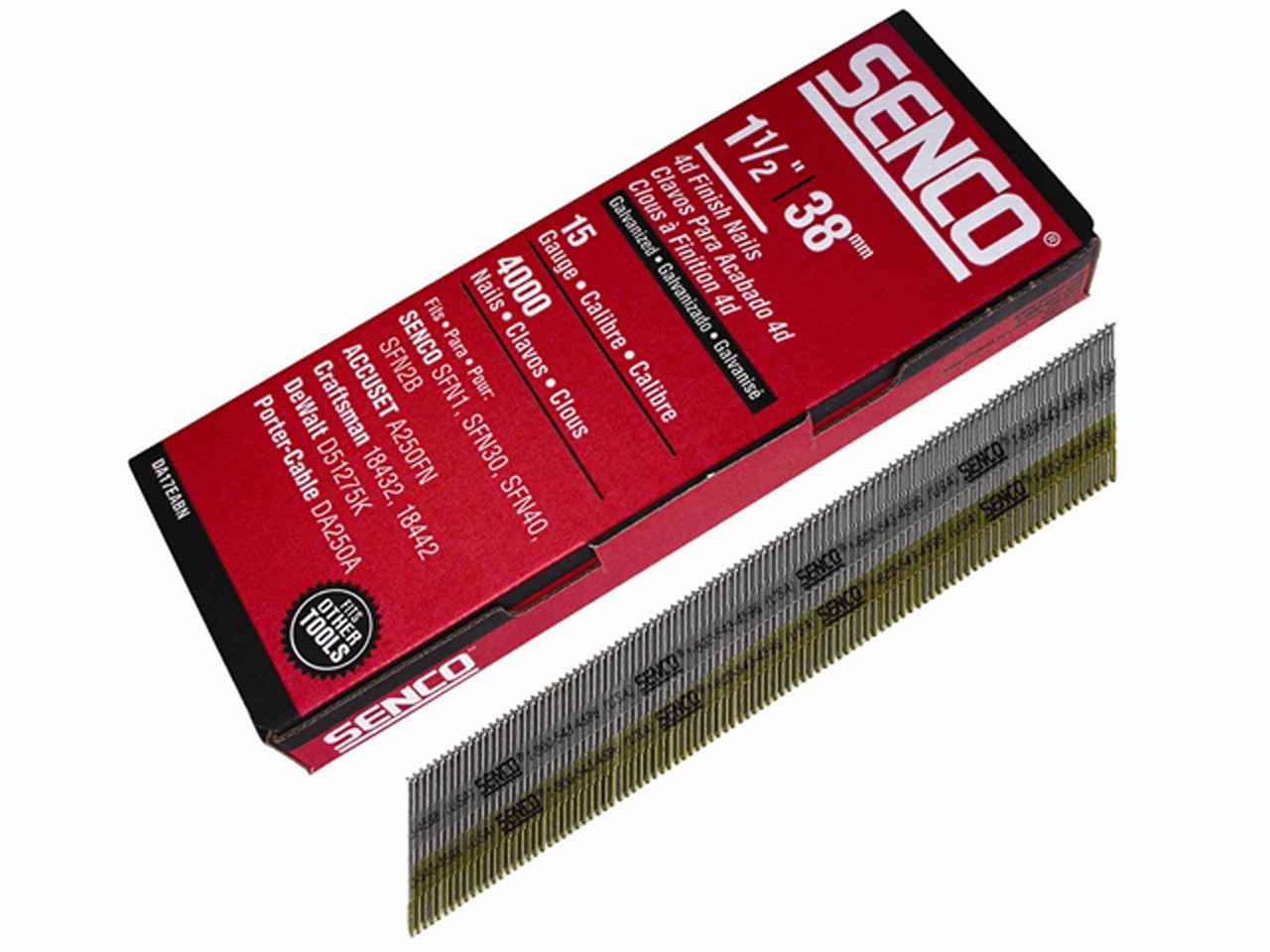 Senco DA17EABN 15G x 38mm Chisel Smooth Brad Nails Galvanised 4000pk