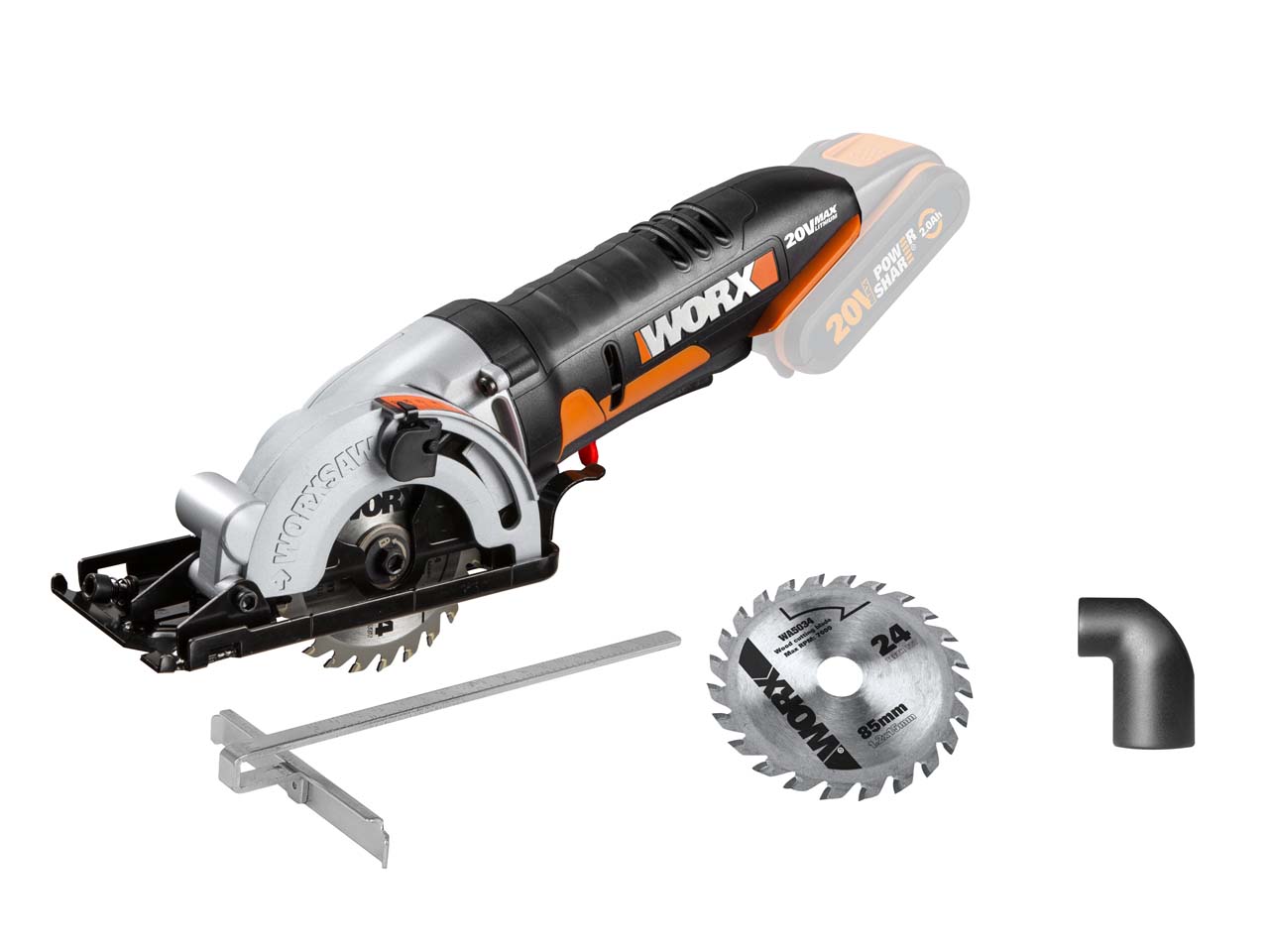 Worx WX527.9 20V 85mm Cordless Compact Circular Saw Bare Unit