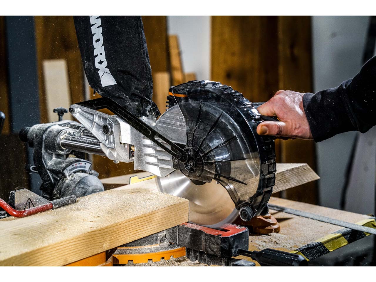 Worx WX845.9 20V 216mm Cordless Sliding Mitre Saw Bare Unit